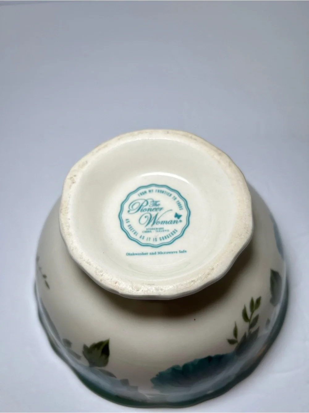 Pioneer Woman Stoneware ROSE SHADOW Set of 2 Soup/Cereal/Ice Cream Bowls
